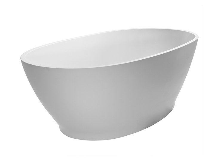 MTI Alissa 66.25" Freestanding Soaking Bathtub, Matte White