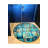 Blue Green Tile Patterned Woven Base Decorative Carpet-1752708207