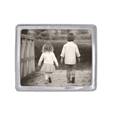 String Of Pearls Silver Metal Beaded Picture Frame