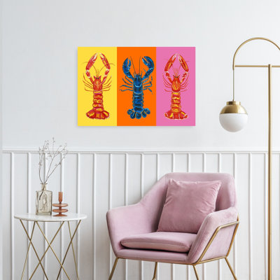 «Colorful Pop Lobsters», impression d'art contemporain coquillage
