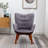 Battistina Velvet Armchair with Ottoman-409367499