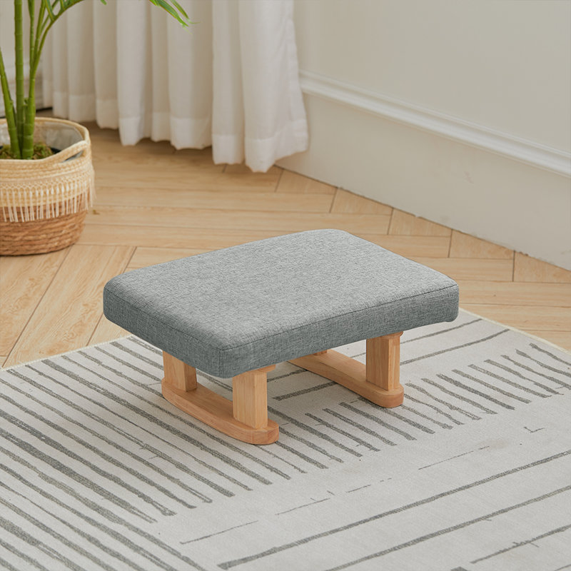 Benney 41cm Wide Rectangle Solid Colour Footstool Ottoman, Grey