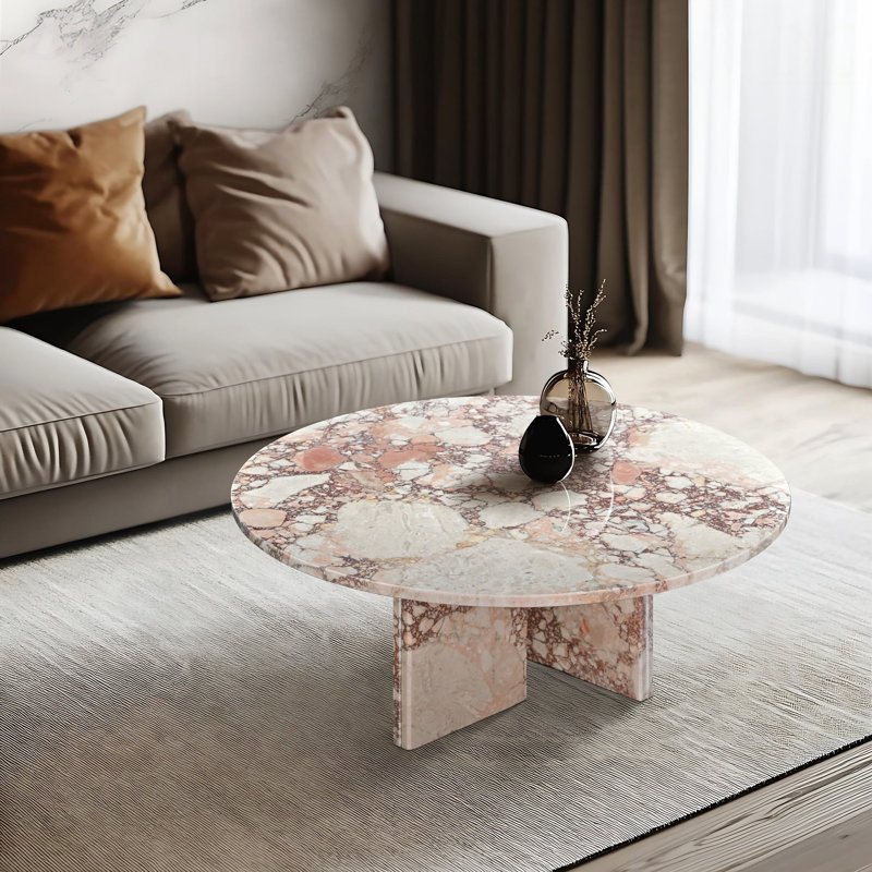Table basse en marbre naturel rose, petite table, table de salon, pierre naturelle, marbre véritable, marbre véritable, table