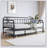 Metal Daybed Frame With Trundle, Heavy Duty Steel Slat Support Sofa Bed