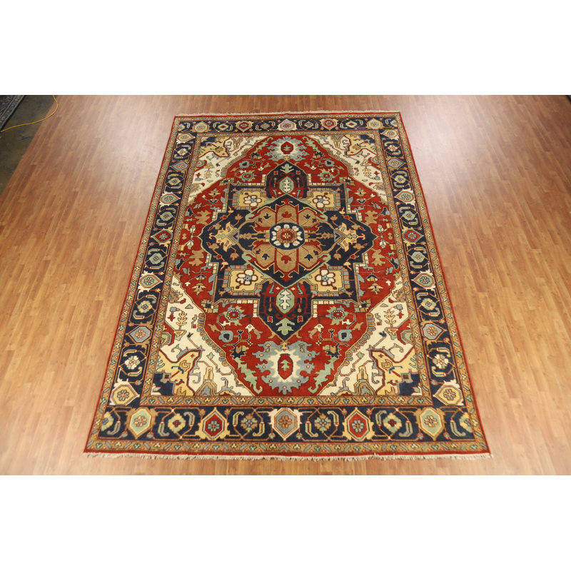 Grand tapis traditionnel indien Medallion 10 x 14