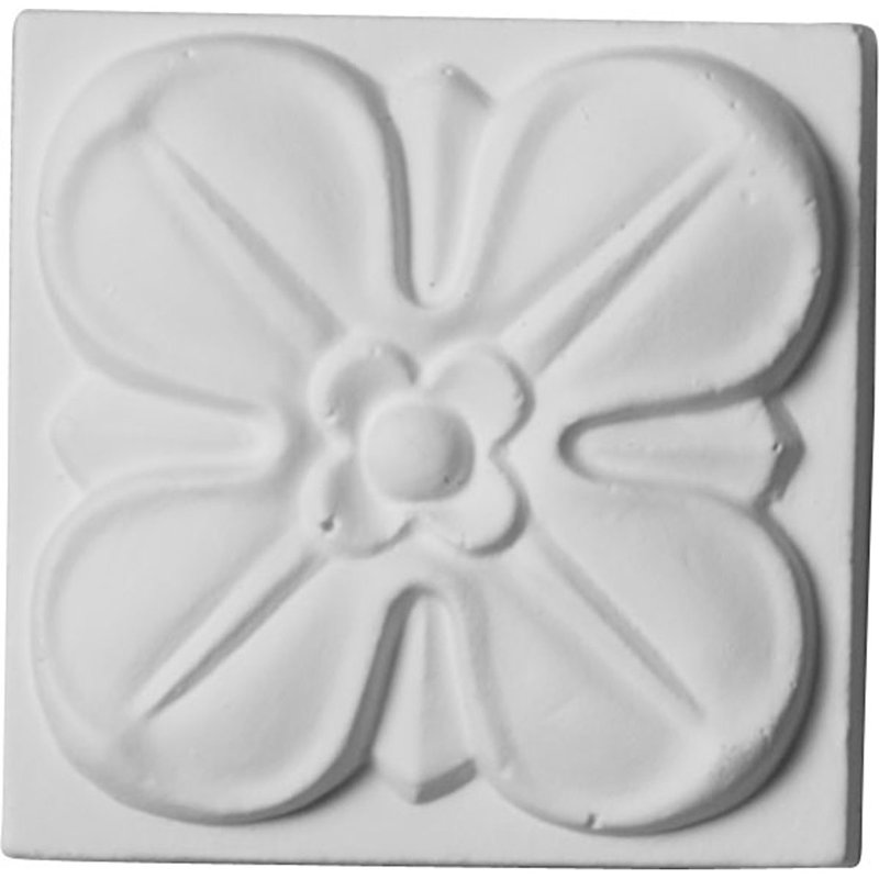 Flower 2'' H x 2'' W x 0.75'' D Urethane Rosette Applique
