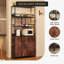 Armoire industrielle à 5 niveaux pour bouteilles de vin et bar avec sections en verre, grand rangement pour boissons en bois pour la cuisine ou la salle à manger