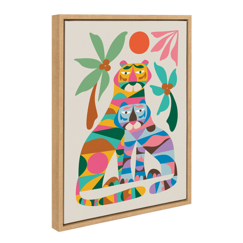 «MCM Tiger Love» par Rachel Lee 3 Birdies Studio, reproduction d'art sur toile encadrée