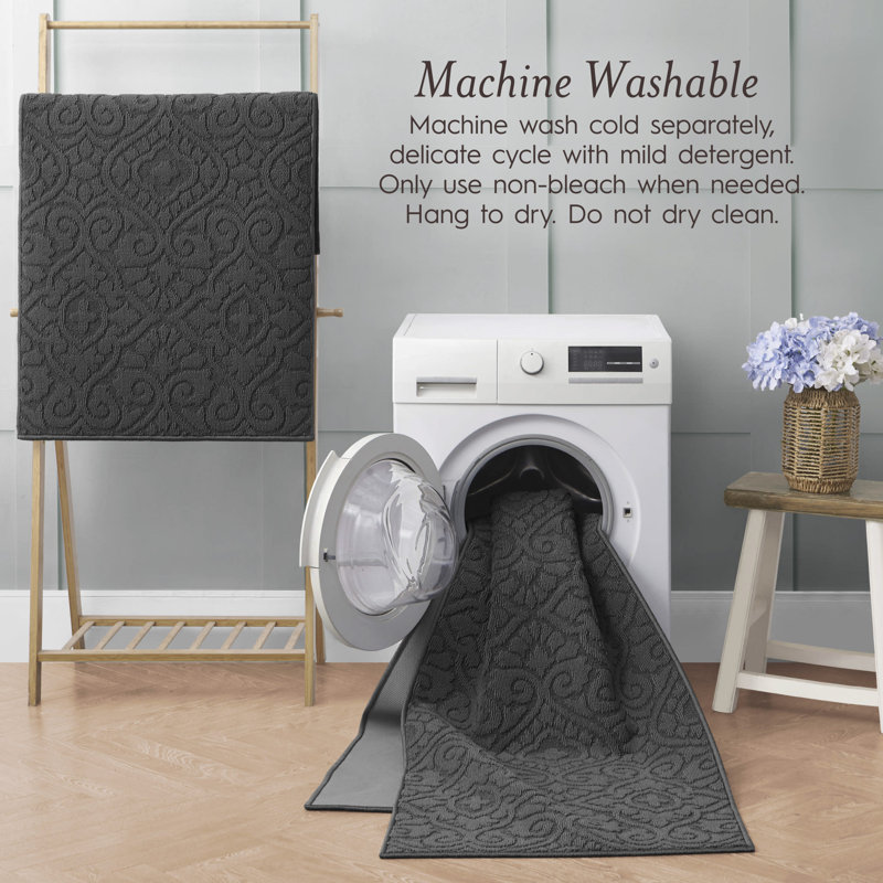 Feya Machine Woven Synthetic Aera Rug in Gray, Rectangle 2'2" x 3'9"/Runner 2'2" x 5', Dark Gray