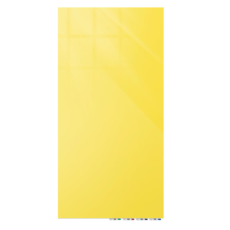 Tableau blanc mural en verre Aria, 96 po x 48 po, Jaune
