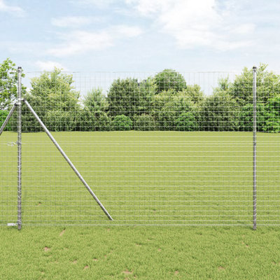 Vidaxl Fence Posts 7 Pcs Diameter32 Mm Galvanised Steel