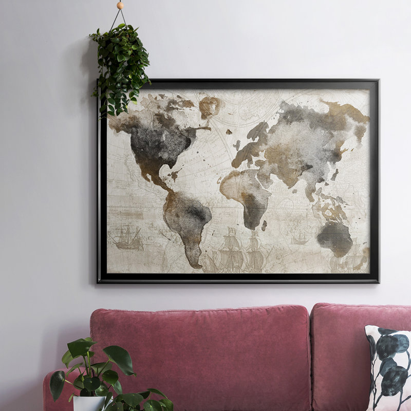 Carte antique encadrée sur toile