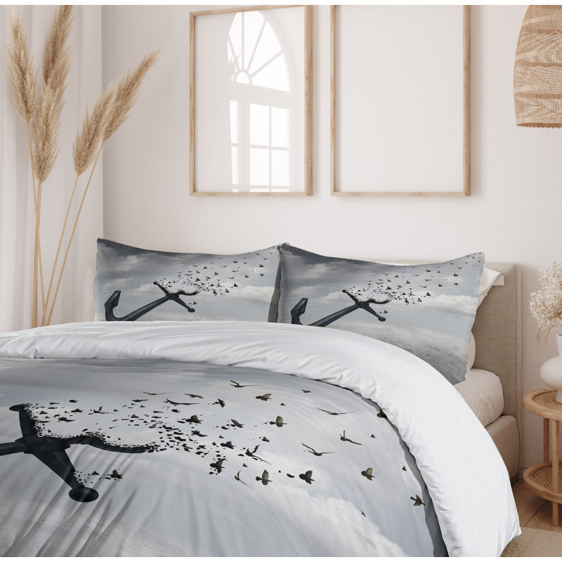 Coastal Polyester Duvet Cover, King Duvet Cover + 2 King Shams