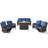 Deb 6-Pieces Outdoor PE Wicker Patio Conversation Set with Fire Pit and Cushions-1069001990-1069002009