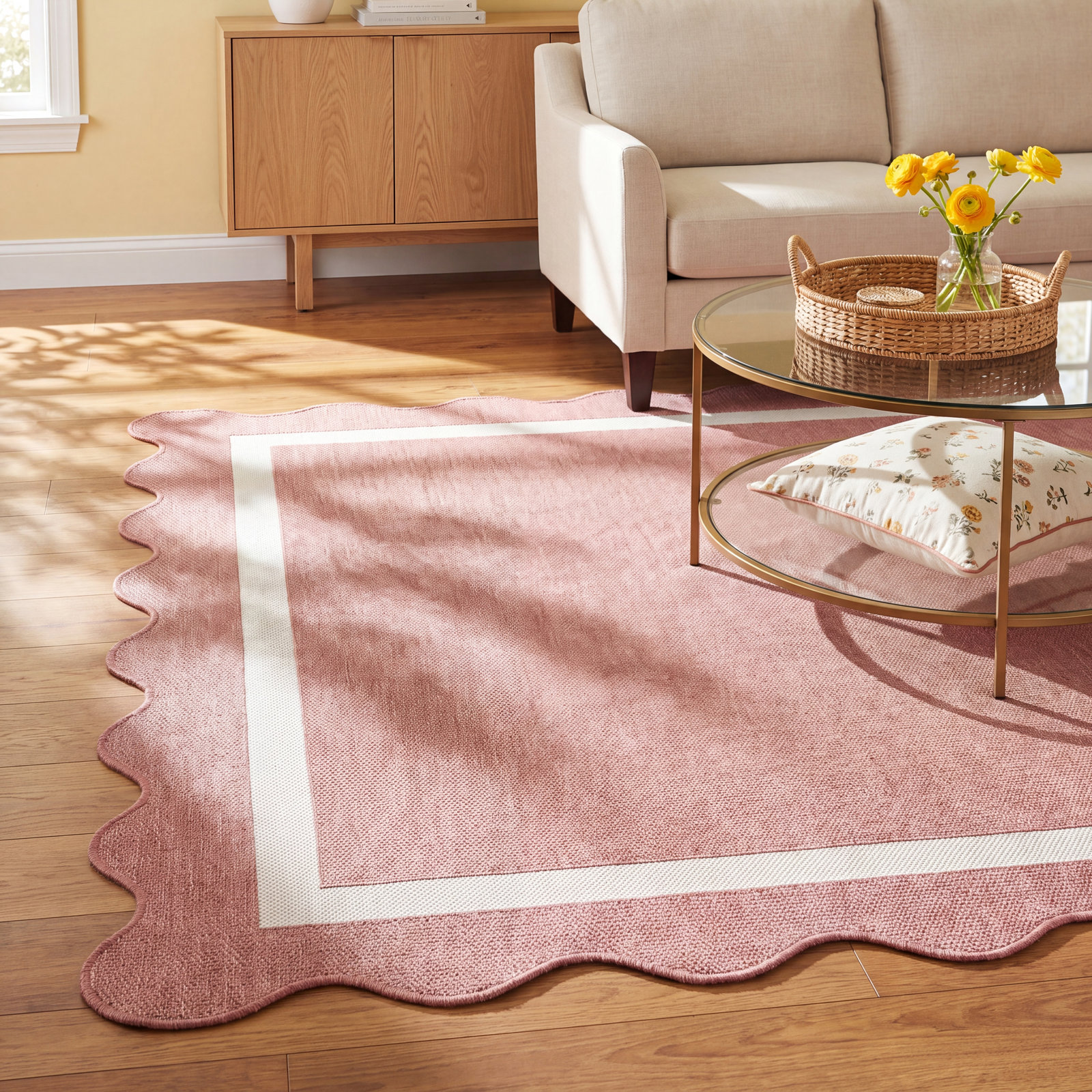 Skiles Ivory Outdoor Rug, Rectangle 5'3" x 6'11.9"