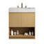 Meuble-lavabo autoportant de 76 cm avec comptoir en pierre frittée et lavabo encastré en céramique