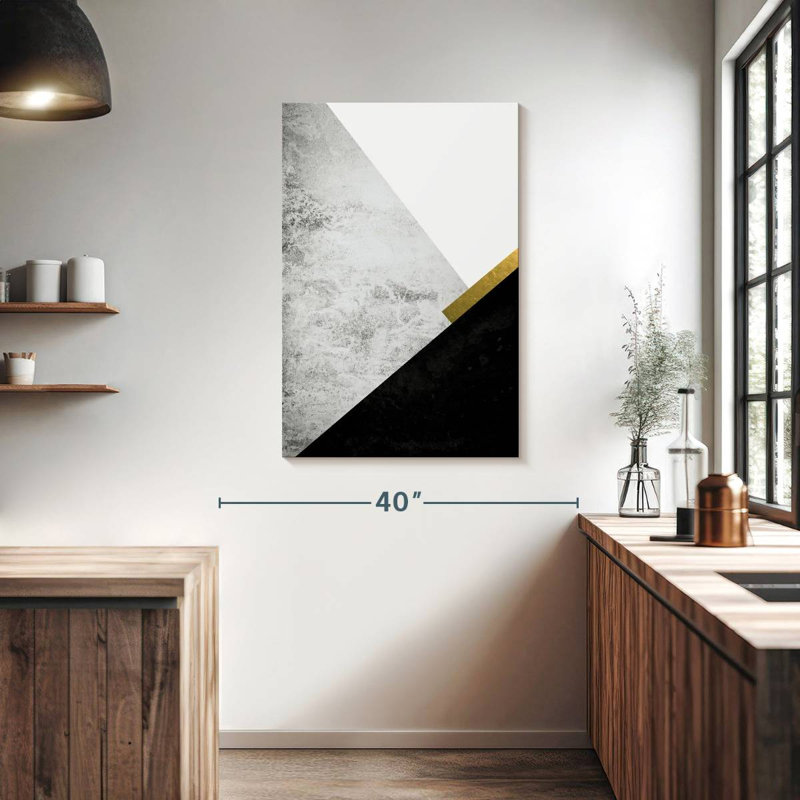 Avery, noir, gris, or, montagnes I, H 39 po x l 26 po
