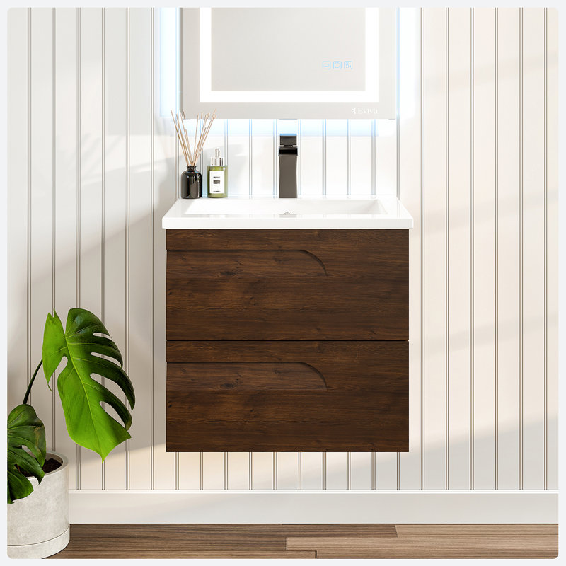 Ensemble de meuble-lavabo simple mural 24 po Dunnam