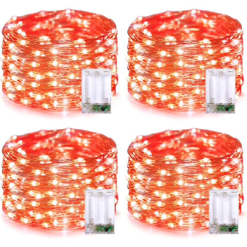 4 Pack 50 LED Christmas Fairy Lights Battery Operated,  Fairy String Lights, Mini  Christmas Lights For Bedroom Garden Party Holiday Decorations