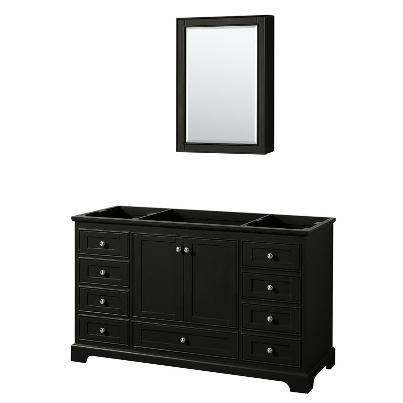 Base de meuble-lavabo simple Deborah, Espresso foncé / chrome poli