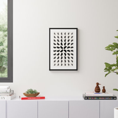 'Happy Insight' Framed Graphic Art Print in Beige/Black