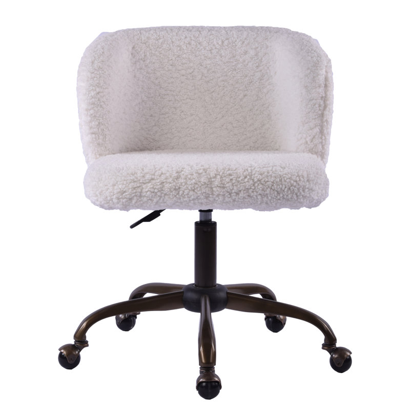 Fauteuil de coiffeuse pivotant Rylee avec rotation à 360 degrés, siège de maquillage moderne à hauteur réglable