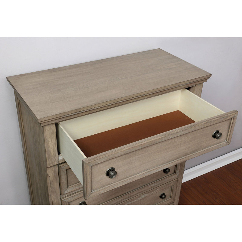 Commode à 5 tiroirs 39,5 po Mnheim, gris