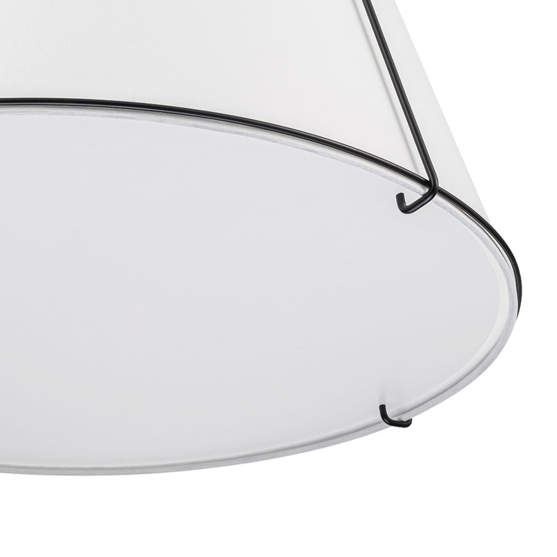 Luminaire suspendu fuselé en lin 4 lumières Nyjel, H 26 po x l 23,6 po x P 23,6 po, Blanc, Noir