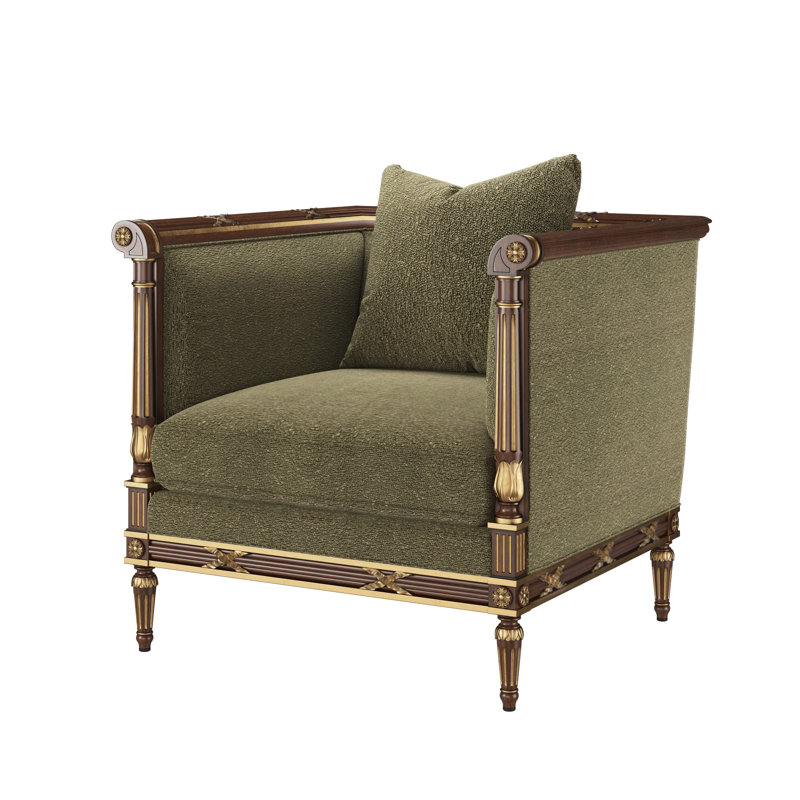 The Regent's Visit  Accent Chair, Green Polyester