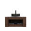 Lavabo flottant en verre noir transparent de 30 pouces en noyer foncé-135456675-135456677