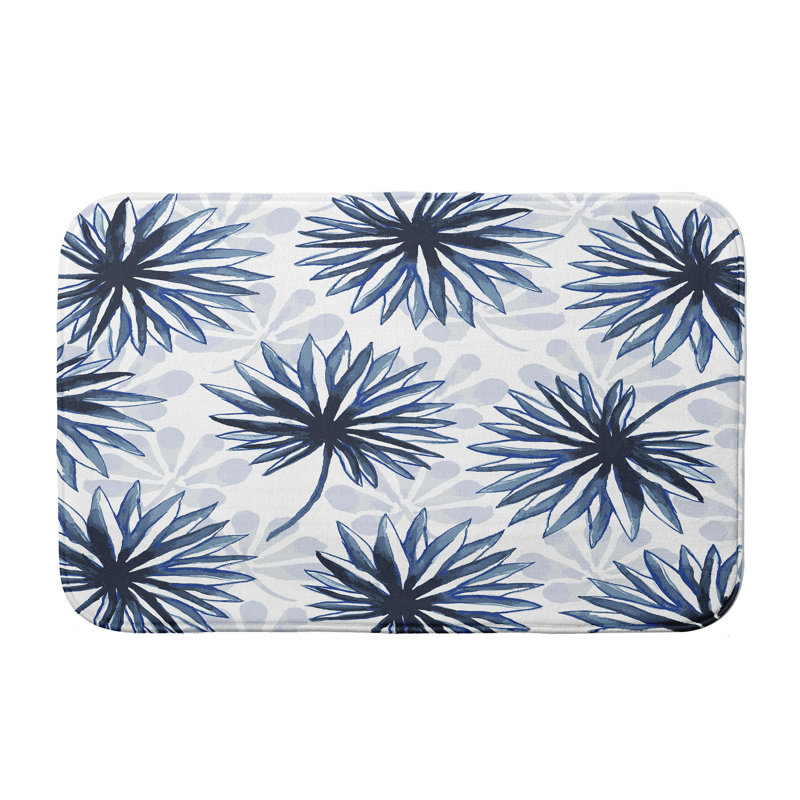 Higgins Non-Slip Bath Mat, Blue, 21" W x 34" L