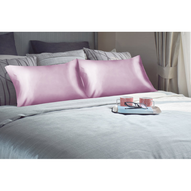 Taie d'oreiller 100% satin , Très grand, Rose
