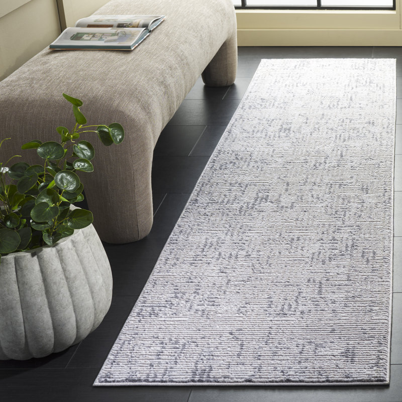 Slate Performance Abstract Rug, Runner 2' x 8'
