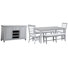 Grey Extendable Rectangular Dining Table With 2 Benches 2 Side Chairs And Server