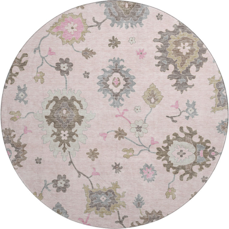 Premium Machine Washable Prisco Pink Rug