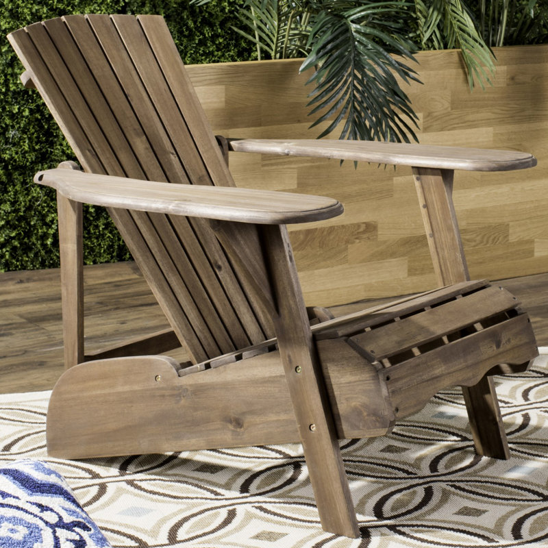 Chaise Adirondack en bois Melida, Brun rustique
