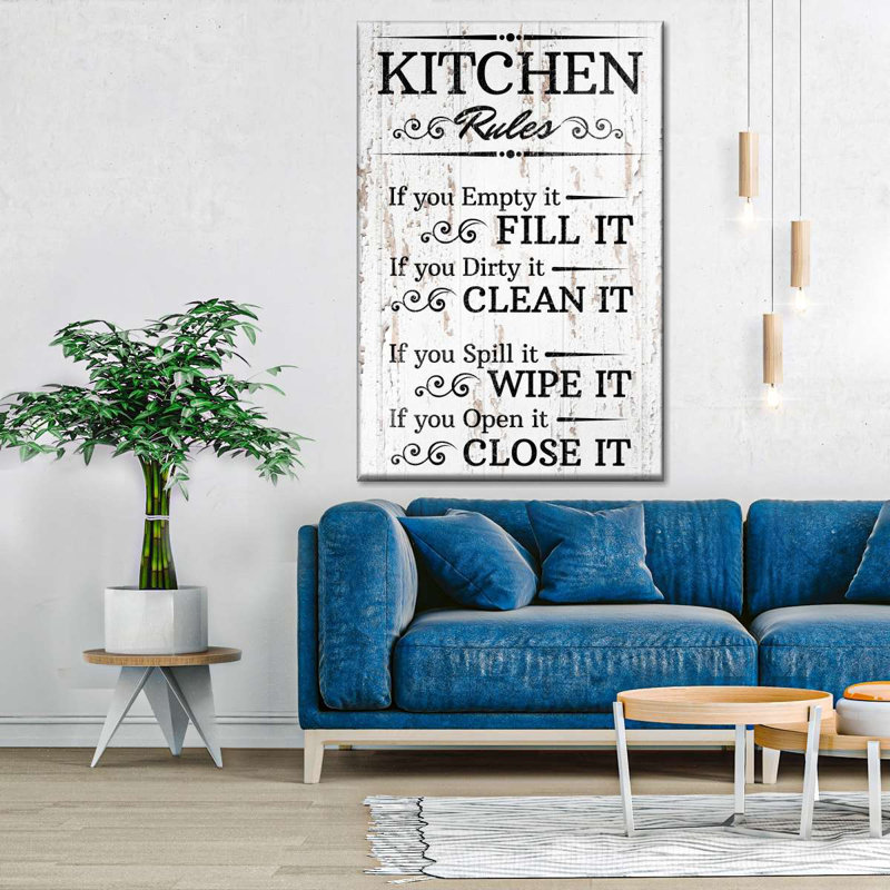 " Clean Kitchen Sign " by HomeyNotes Studio, 48" H x 32" W x 1.25" D