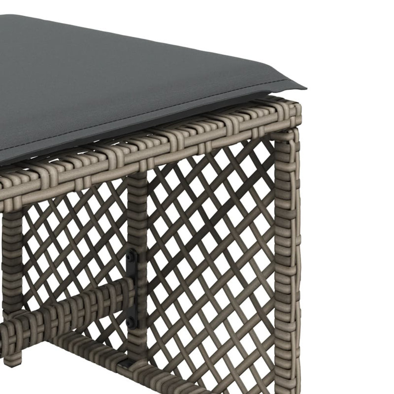 Ensemble de 4 tabourets de jardin en rotin brun Vidaxl, Gris, Gris