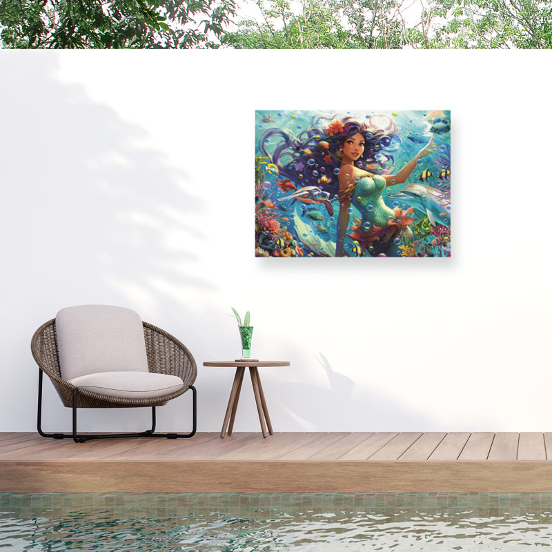 Toile d'extérieur Michael David Ward Mermaid 3, H 14 po x l 19 po