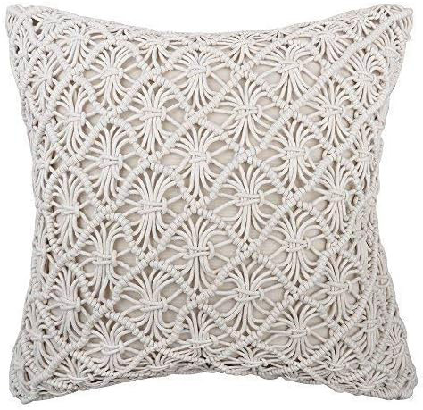 Housse de coussin décoratif Macrame 18 po x 18 po