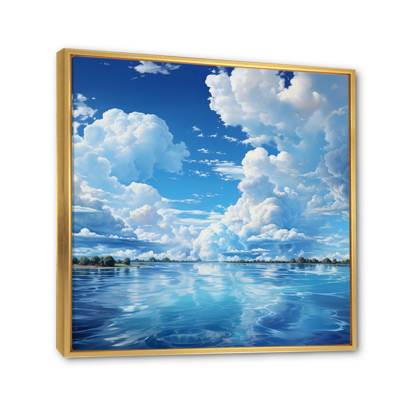 Clouds Skys Canvas XI - Nautical & Beach Wall Decor, H 24 po x l 24 po x P 1 po, Cadre flottant doré