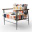 Chaise d'appoint Patchwork - Fauteuil jaune avec courtepointe Minimal