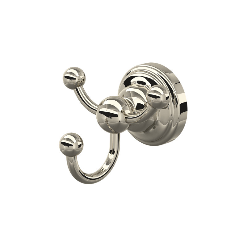 Edwardian Triple Robe Hook, Polished Nickel