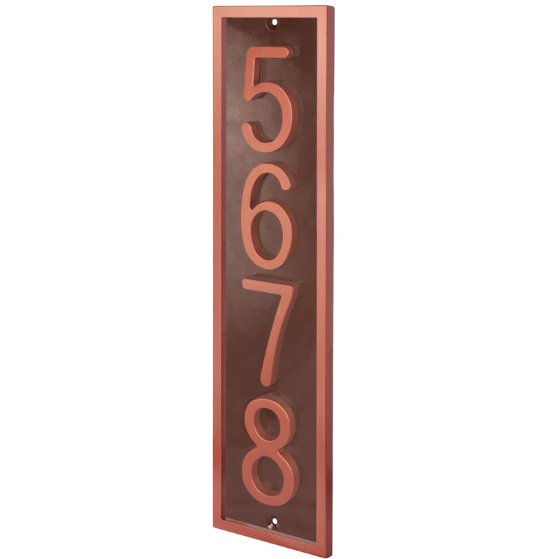 Plaque d'adresse flottante en aluminium Royal Shade, Brun, Cuivre, Oui