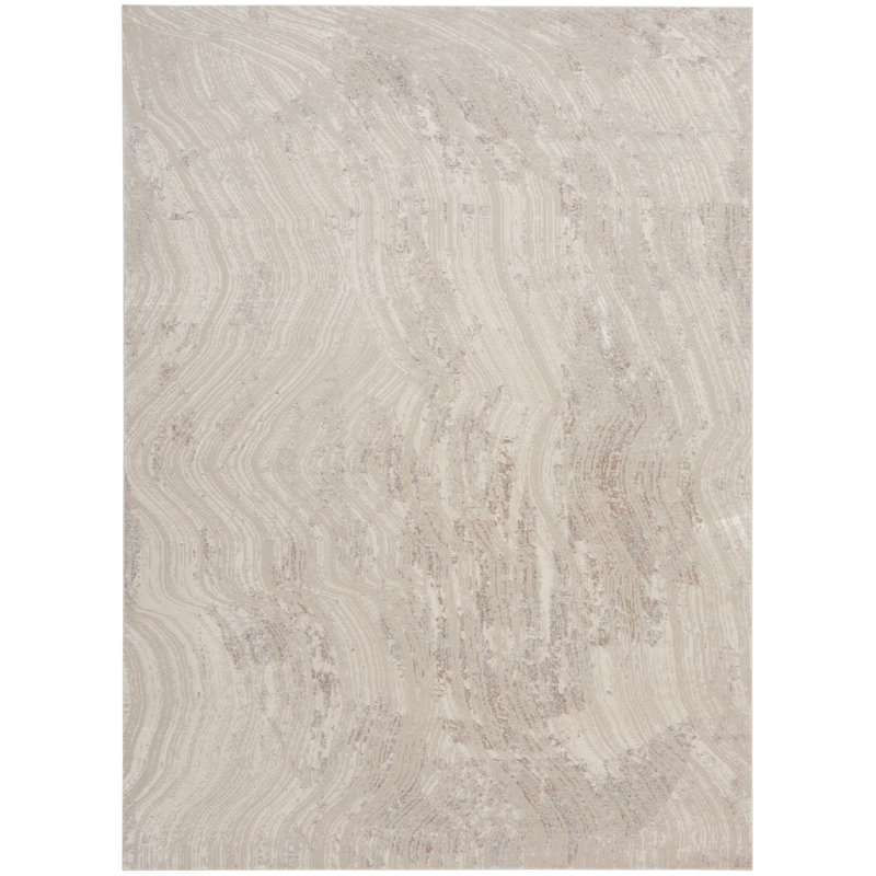 Tapis gris argenté à motif abstrait Ck024, Rectangle 7 pi 10 po x 9 pi 10 po