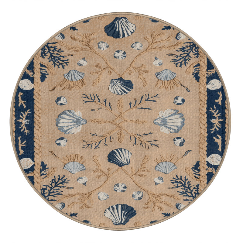  Tapis côtier lavable Hamptons Elite, Rond 3 pi