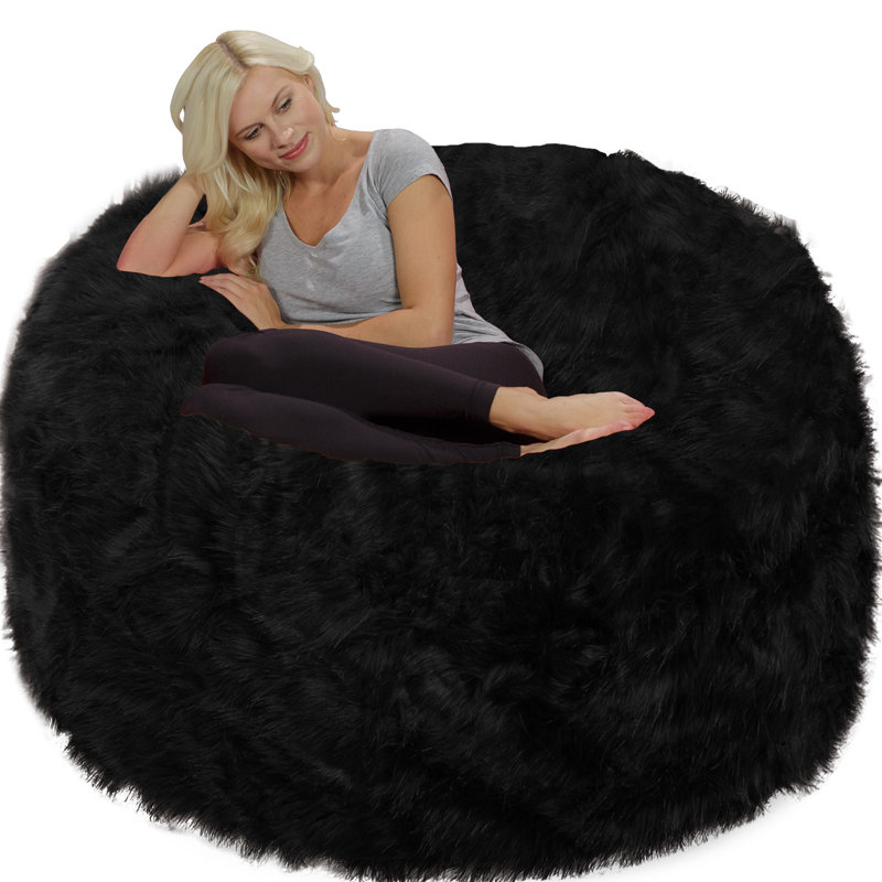 Fauteuil à billes: fauteuil à billes rembourré en mousse à mémoire de forme de 5 pi avec housse amovible et lavable à la machine - Fauteuil à billes avec housse en microfibre douce - Couleurs et tissus