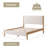 Dar Solid Wood Bed Frame With Cream Boucle Upholstered Headboard And Footboard-708457915