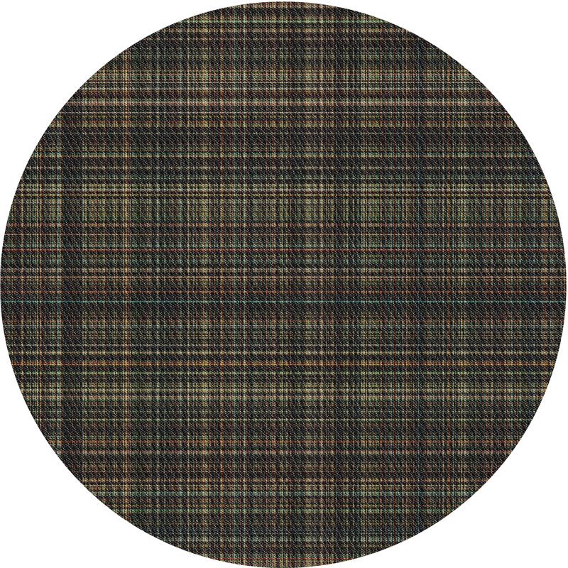 Tapis beige / olive Donquell, Rond 7 pi
