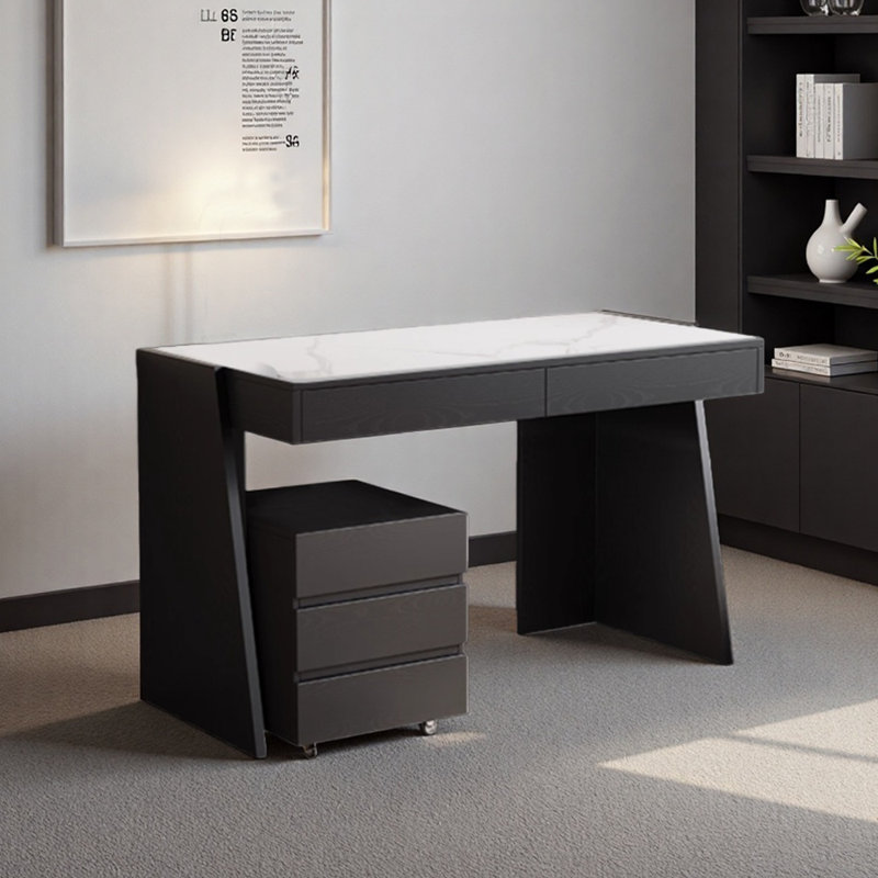 Bureau d'écriture à double tiroir Rock, H 29,52 po x l 39,37 po x P 19,68 po